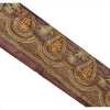 Sanskriti Vintage Sari Border Hand Beaded 1 Yd Indian Trim Craft Brown Lace