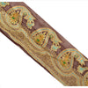 Sanskriti Vintage Sari Border Hand Beaded 1 Yd Indian Trim Craft Brown Lace