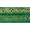 Sanskriti Vintage Sari Border Hand Beaded 1Yd Indian Trim Sewing Green Zari Lace