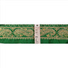 Sanskriti Vintage Sari Border Hand Beaded 1Yd Indian Trim Sewing Green Zari Lace