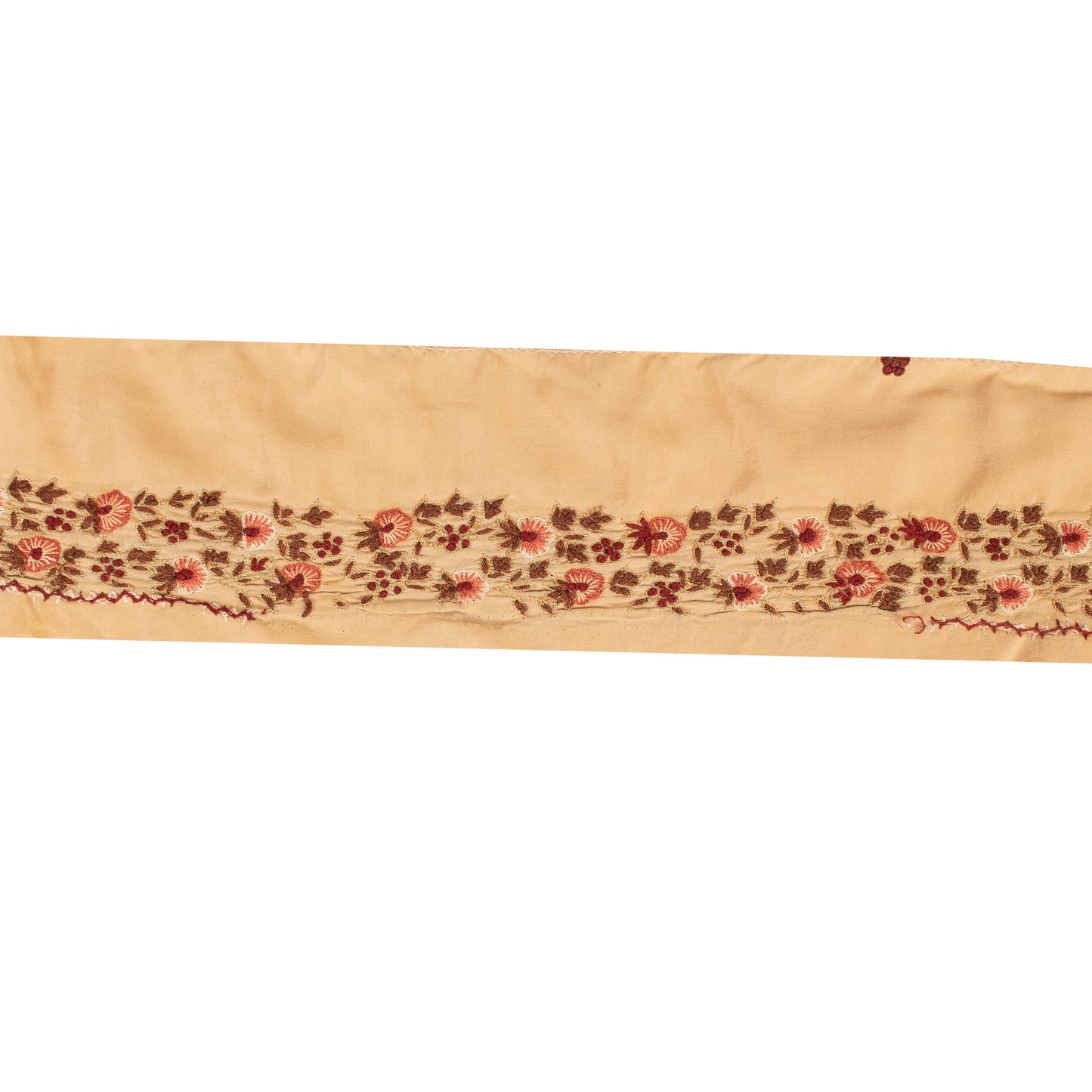 Sanskriti Vintage Craft Trims Lace Saree 1YD Border Beige Hand Embroidery Ribbon