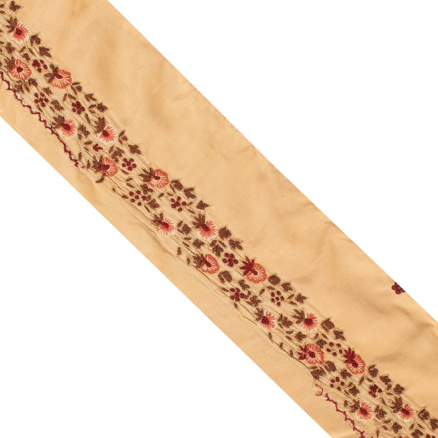 Sanskriti Vintage Craft Trims Lace Saree 1YD Border Beige Hand Embroidery Ribbon
