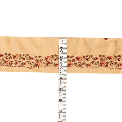 Sanskriti Vintage Craft Trims Lace Saree 1YD Border Beige Hand Embroidery Ribbon