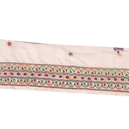 Sanskriti Vintage Sari Border Hand Embroidered Zari 1 YD Indian Trim Pink Lace