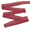 Sanskriti Vintage Sari Border Hand Bead Craft Trims Lace 1YD Indian Maroon 2.6W