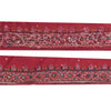 Sanskriti Vintage Sari Border Hand Bead Craft Trims Lace 1YD Indian Maroon 2.6W