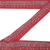 Sanskriti Vintage Sari Border Hand Bead Craft Trims Lace 1YD Indian Maroon 2.6W