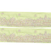 Sanskriti Vintage Sari Border Hand Beaded 1 YD Trim Zardozi Green 2W Lace Ribbon