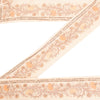 Sanskriti Vintage Craft Trims Lace Saree 1YD Border Cream Hand Beaded Zardozi