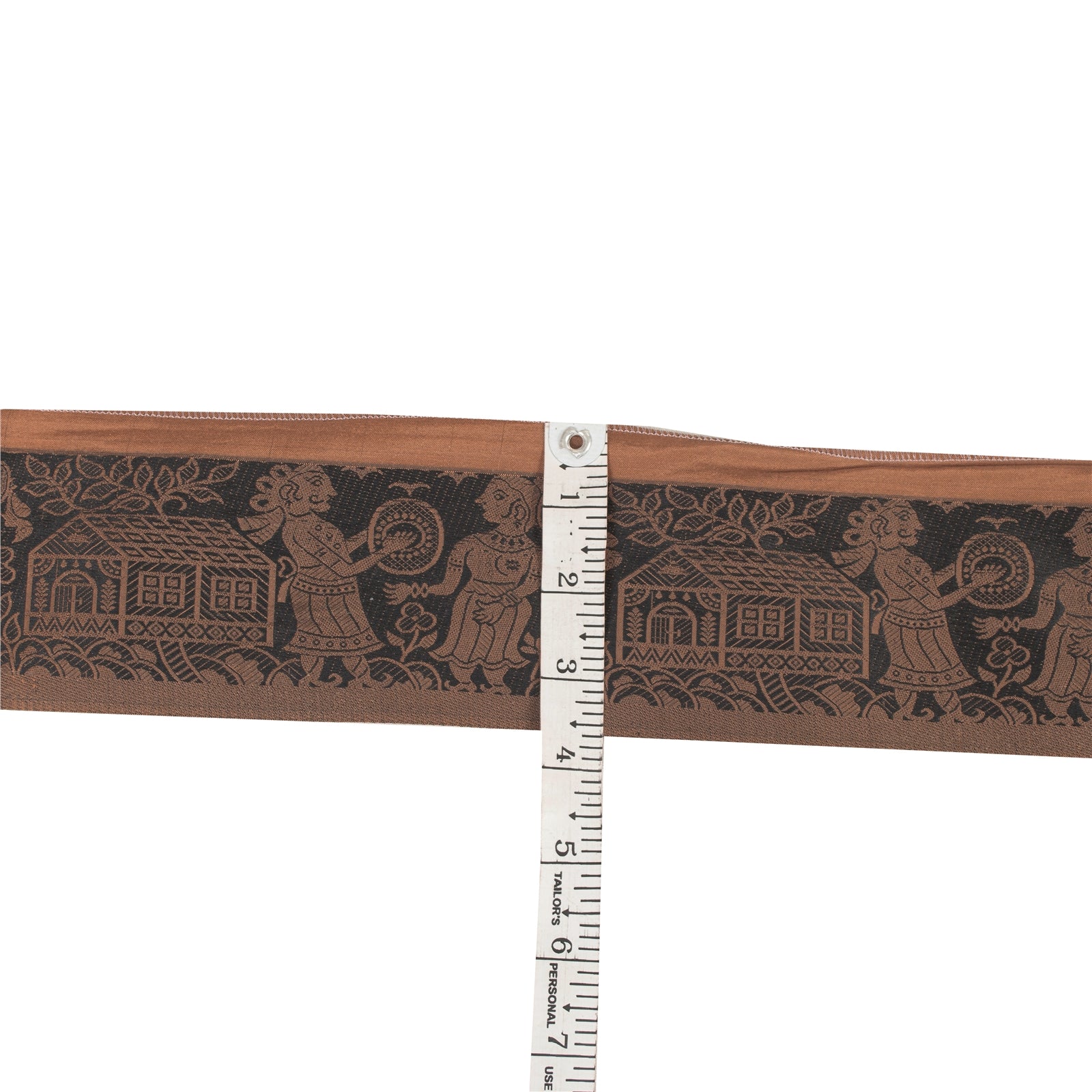 Sanskriti Vintage Saree/Sarees 1 Yd Saree Border Brown Artificial Silk Woven Baluchari Trim Sewing 3.6 W Indian Sari Lace