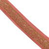 SANSKRITI VINTAGE SARI BORDER HAND BEADED CRAFT 1YD TRIMS SEQUINS LACE 1 YD PINK