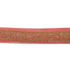 SANSKRITI VINTAGE SARI BORDER HAND BEADED CRAFT 1YD TRIMS SEQUINS LACE 1 YD PINK