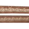 Sanskriti Vintage Sari Border Hand Embroidered Craft 1YD Trims Ribbon Brown 3 W