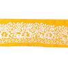 SANSKRITI VINTAGE SARI BORDER EMBROIDERED CRAFT 1YD TRIM FLORAL LACE SAFFRON