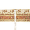 Sanskriti Vintage Sari Border Hand Beaded 1 YD Trim Cream Zari Gotta Patti Lace