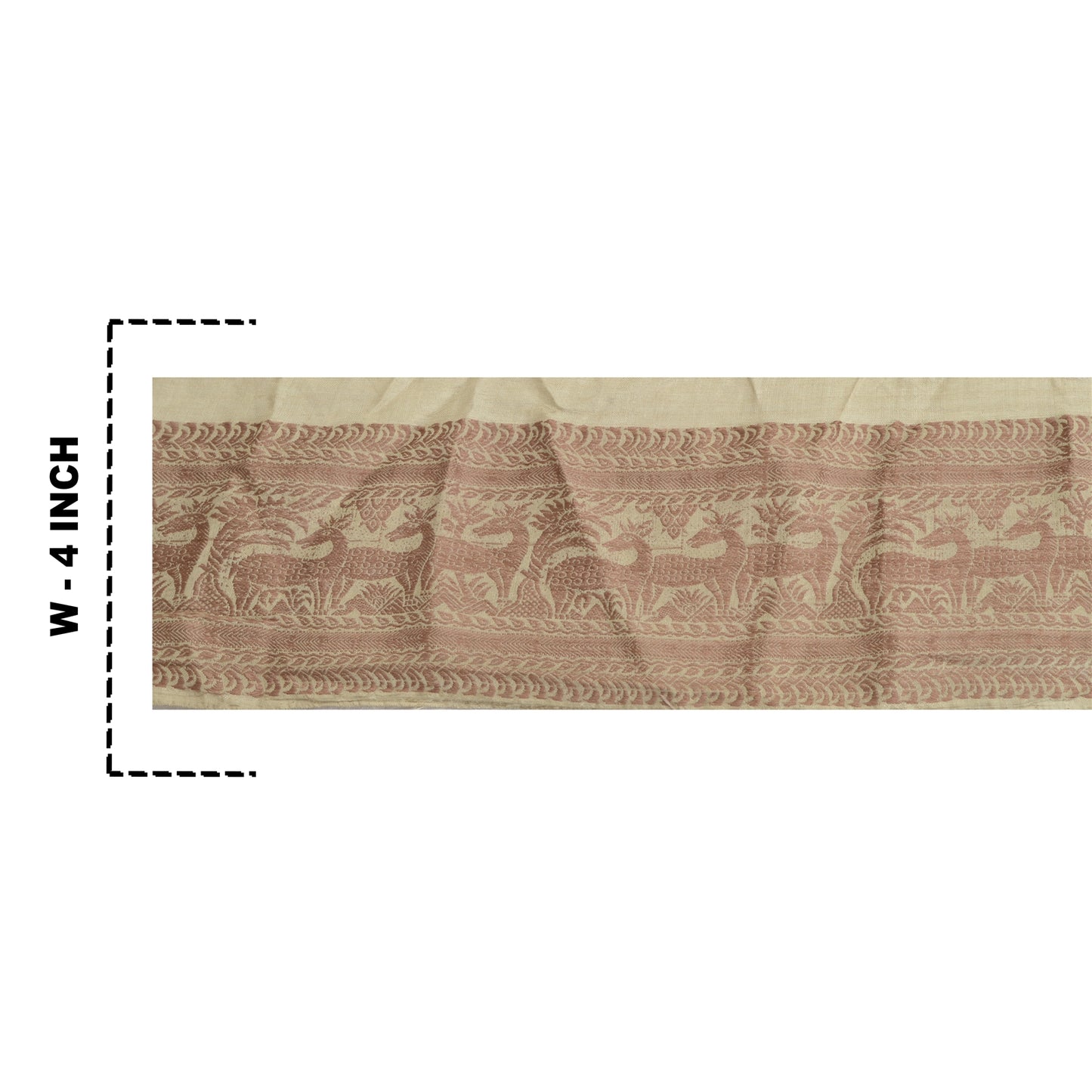 Sanskriti Vintage Sari Border Woven Baluchari Craft 1 Yd Sewing Ivory Trims Lace