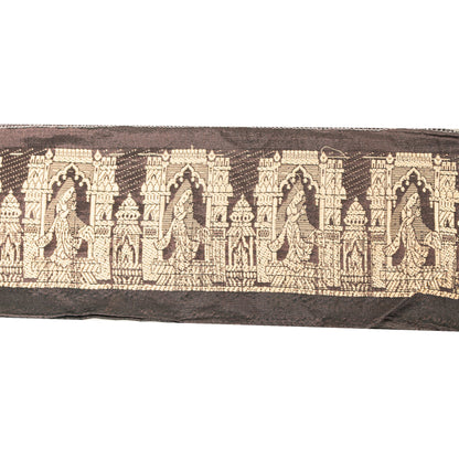 Sanskriti VINTAGE SAREE BORDER EMBROIDERED CRAFT 1YD TRIMS LACE 2.2W PURE SILK