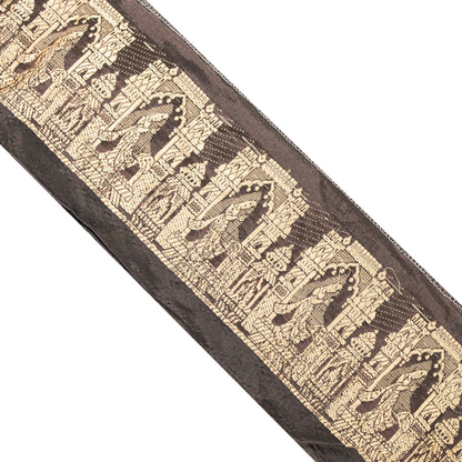 Sanskriti VINTAGE SAREE BORDER EMBROIDERED CRAFT 1YD TRIMS LACE 2.2W PURE SILK