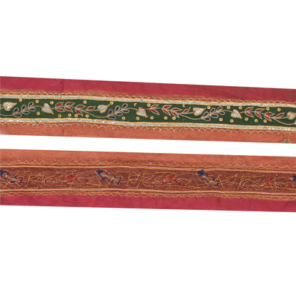 Sanskriti Vintage Sari Border Hand Beaded 1 YD Trim Zari Gota Patti 1.5W Lace