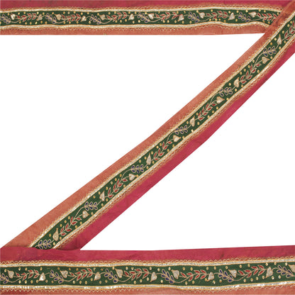 Sanskriti Vintage Sari Border Hand Beaded 1 YD Trim Zari Gota Patti 1.5W Lace