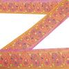 Sanskriti Vintage Sari Border 1 YD Craft Orange Trim Hand Beaded Sewing Lace