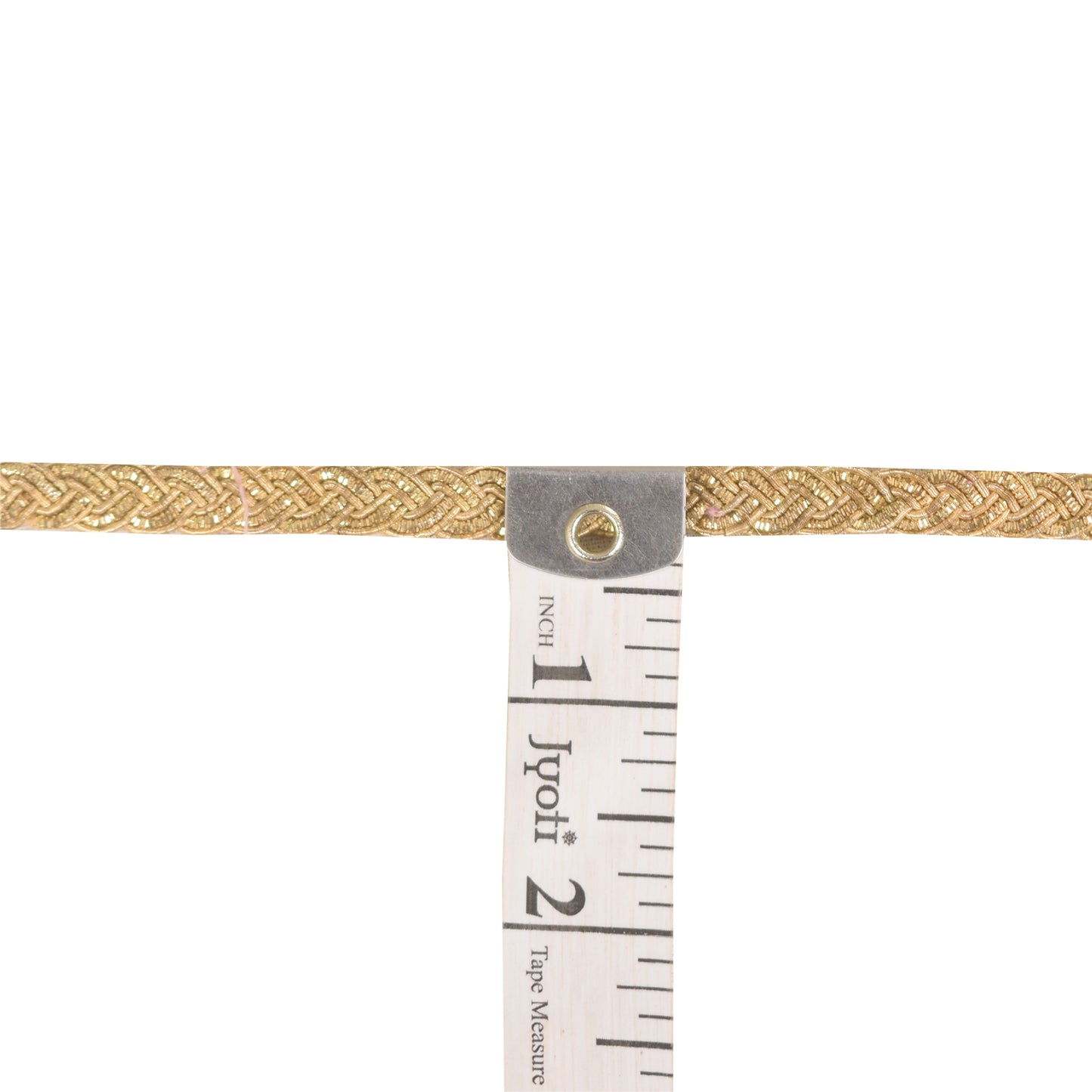 SANSKRITI VINTAGE SAREE BORDER HAND EMBROIDERED CRAFT 1 YD TRIMS 0.5W GOLDEN