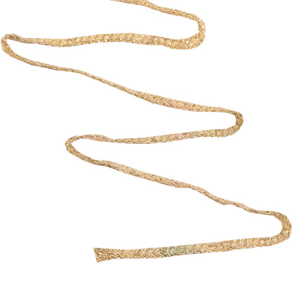 SANSKRITI VINTAGE SAREE BORDER HAND EMBROIDERED CRAFT 1 YD TRIMS 0.5W GOLDEN