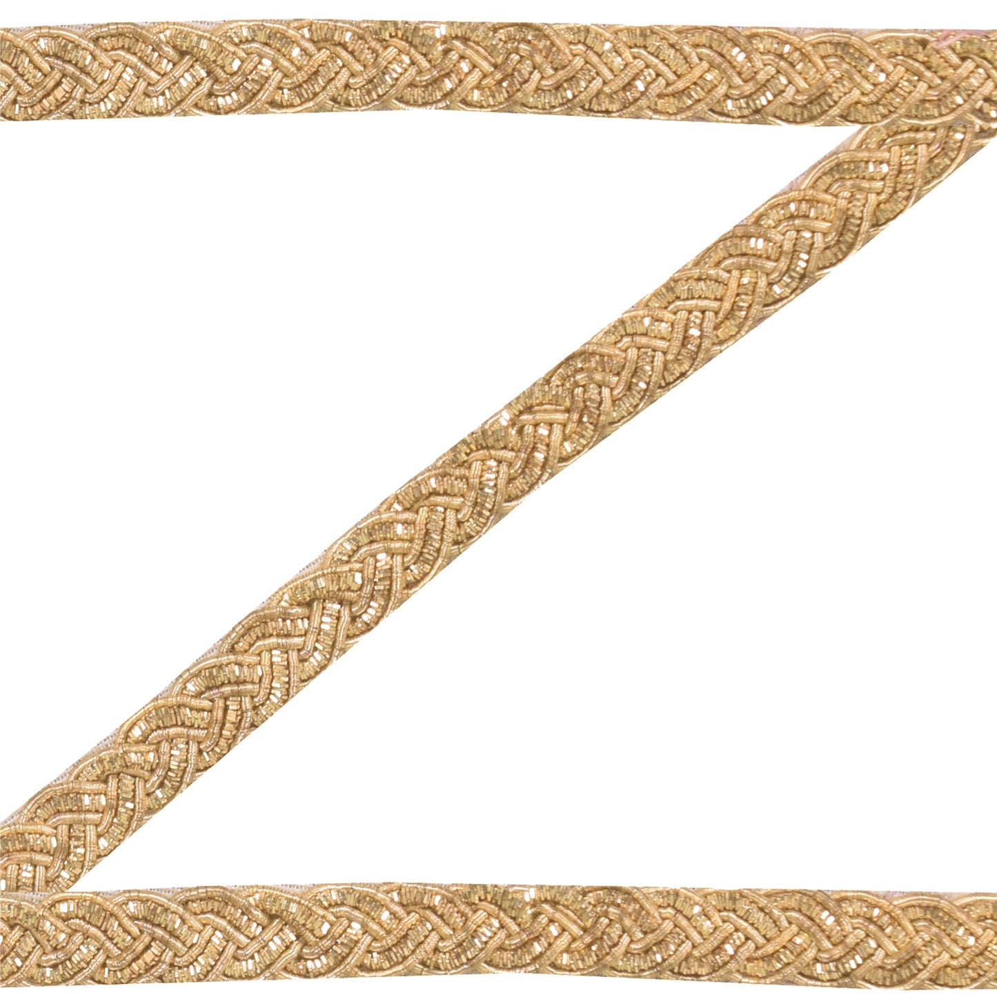 SANSKRITI VINTAGE SAREE BORDER HAND EMBROIDERED CRAFT 1 YD TRIMS 0.5W GOLDEN