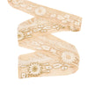 Sanskriti Vintage Sari Border Hand Beaded Thread Silk 1YD Trim Cream 5.2"w Lace