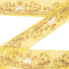 Sanskriti Vintage Sari Border Hand Beaded 1 YD Trim Lemon Lace Wrap Ribbon 3 W