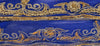 SANSKRITI VINTAGE SAREE BORDER HAND BEADED CRAFT 1YD  TRIMS 1.5W RIBBON BLUE