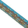 Sanskriti Vintage Sari Border Hand Beaded Zardozi 1 YD Craft Trim Blue Silk Lace