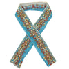 Sanskriti Vintage Sari Border Hand Beaded Zardozi 1 YD Craft Trim Blue Silk Lace