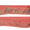Sanskriti Vintage Sari Border Hand Beaded Sequins 1 YD Craft Trim Peach 5.2"Lace