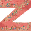 Sanskriti Vintage Sari Border Hand Beaded Sequins 1 YD Craft Trim Peach 5.2"Lace