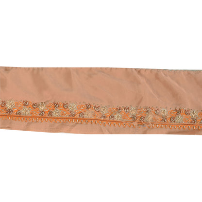 Sanskriti Vintage Sari Border 1 YD Craft Peach Trim Hand Beaded Sewing Lace