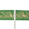 Sanskriti Vintage Sari Border Hand Embroidered 1 YD Trim Green Craft Lace 3.5"W