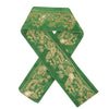 Sanskriti Vintage Sari Border Hand Embroidered 1 YD Trim Green Craft Lace 3.5"W