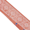 Sanskriti Vintage Sari Border Hand Embroidered Thread 1 YD Craft Trim Peach Lace