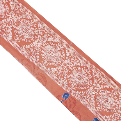 Sanskriti Vintage Sari Border Hand Embroidered Thread 1 YD Craft Trim Peach Lace