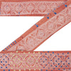 Sanskriti Vintage Sari Border Hand Embroidered Thread 1 YD Craft Trim Peach Lace
