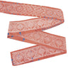 Sanskriti Vintage Sari Border Hand Embroidered Thread 1 YD Craft Trim Peach Lace
