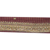 Sanskriti Vintage Sari Border Hand Beaded 1 YD Craft Trim Maroon Pure Silk Lace