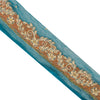 Sanskriti Vintage Craft Trims Lace Saree 1YD Border Blue Hand Beaded Zardozi