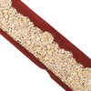 Sanskriti Vintage Saree Border Hand Beaded Craft 1YD Trims Lace 2W Brown