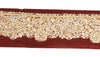 Sanskriti Vintage Saree Border Hand Beaded Craft 1YD Trims Lace 2W Brown