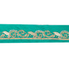 Sanskriti Vintage Saree Border Hand Beaded Zari 1yd Trims Indian Ribbon Green