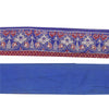 Sanskriti Vintage Saree Border Hand Embroidered Craft Trims Lace 1 YD Blue
