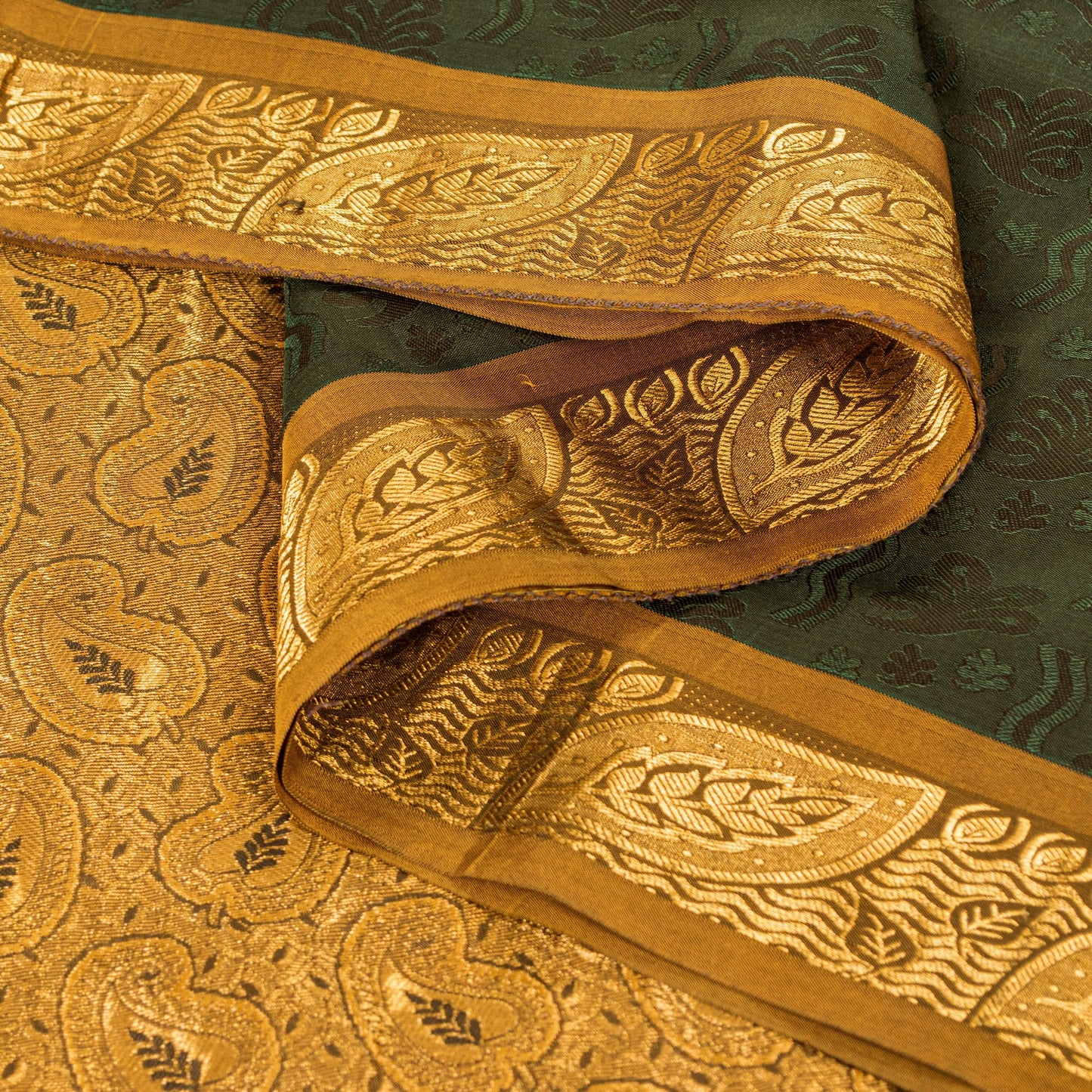 Sanskriti Vintage Rare Black Kanjivaram Sarees Handcrafted Art Silk Sari Fabric