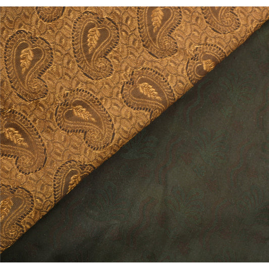 Sanskriti vintage Rare Black Kanjivaram Sarees Handcrafted Art Silk Sari Fabric